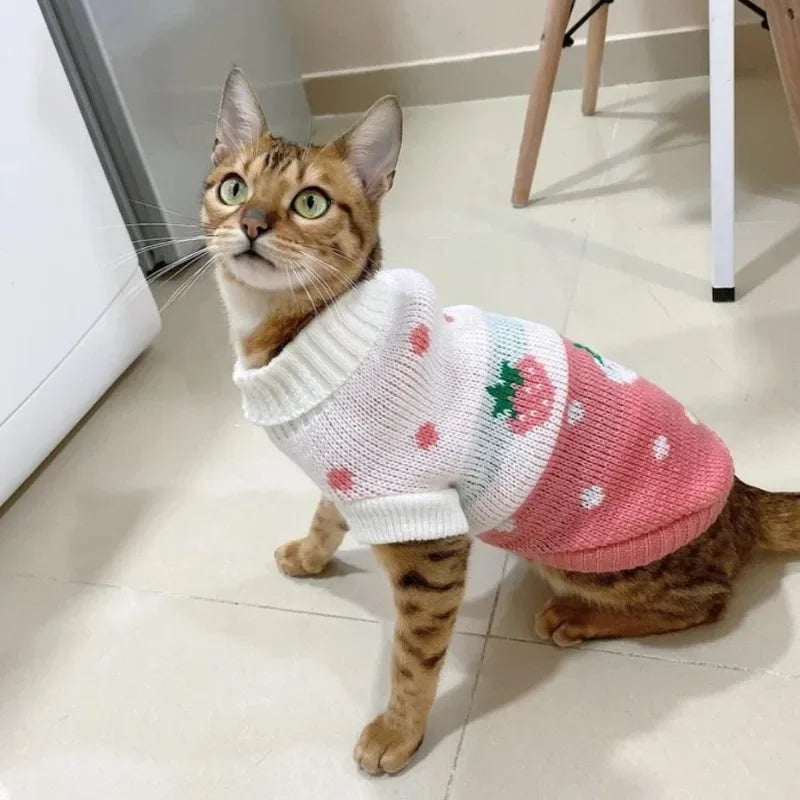 Pet Clothes for Small Medium Dogs Christmas Knitte Dog Sweater Winter Warm Cat Sweater Corgi Teddy Coat Pet New Year Supplies