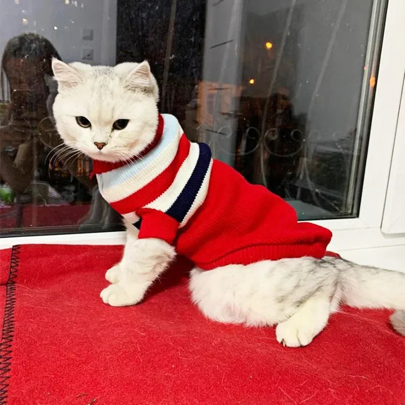Dog Stripes Sweaters Winter Knitting Pet Sweater for Medium Large Dogs Christmas Elk Big Dog Clothes Labrador Pullovers Costume