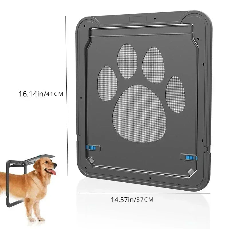 Pet Door for Dogs Cats - Auto Lock, Weatherproof, Easy Install for Wall/Door, Quiet, Durable PVC, Fits Small to Large Pets