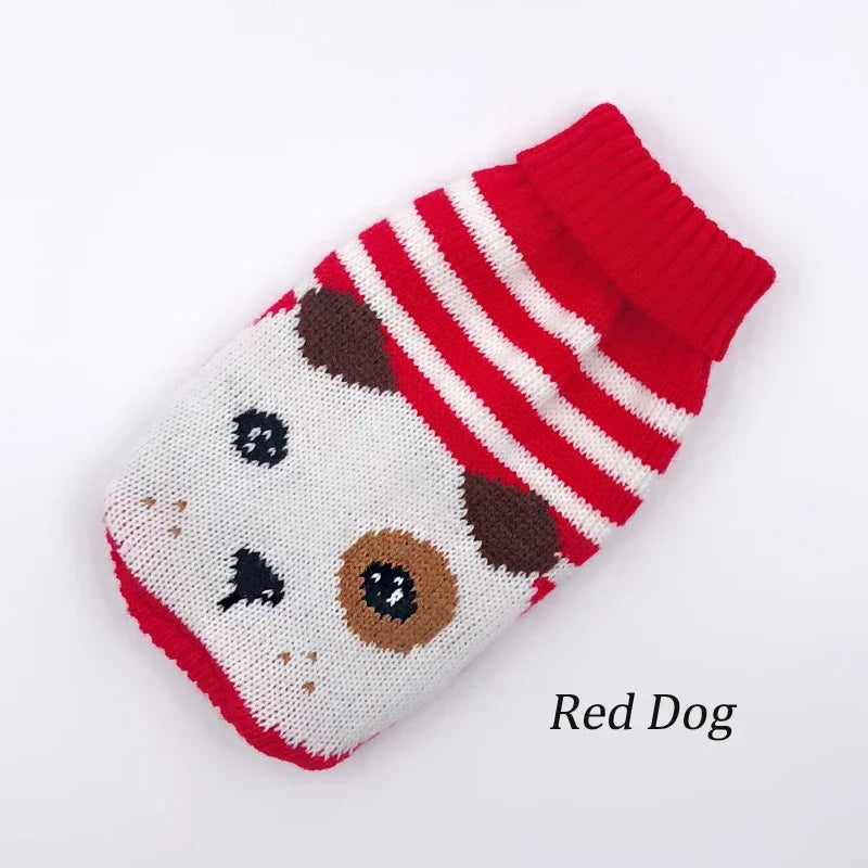 Dog Stripes Sweaters Winter Knitting Pet Sweater for Medium Large Dogs Christmas Elk Big Dog Clothes Labrador Pullovers Costume