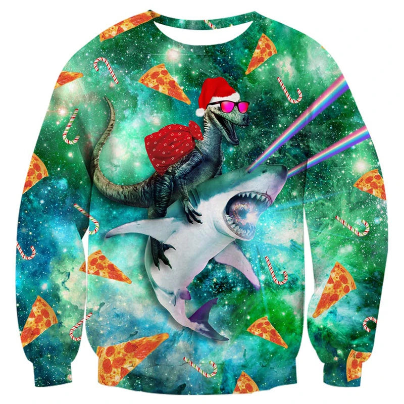 Pullovers Tops Funny Animal Goat Graphic Ugly Christmas Sweater Fashion Pet Cat Dog Sweatshirts For Women Clothes Xmas Boy Gift