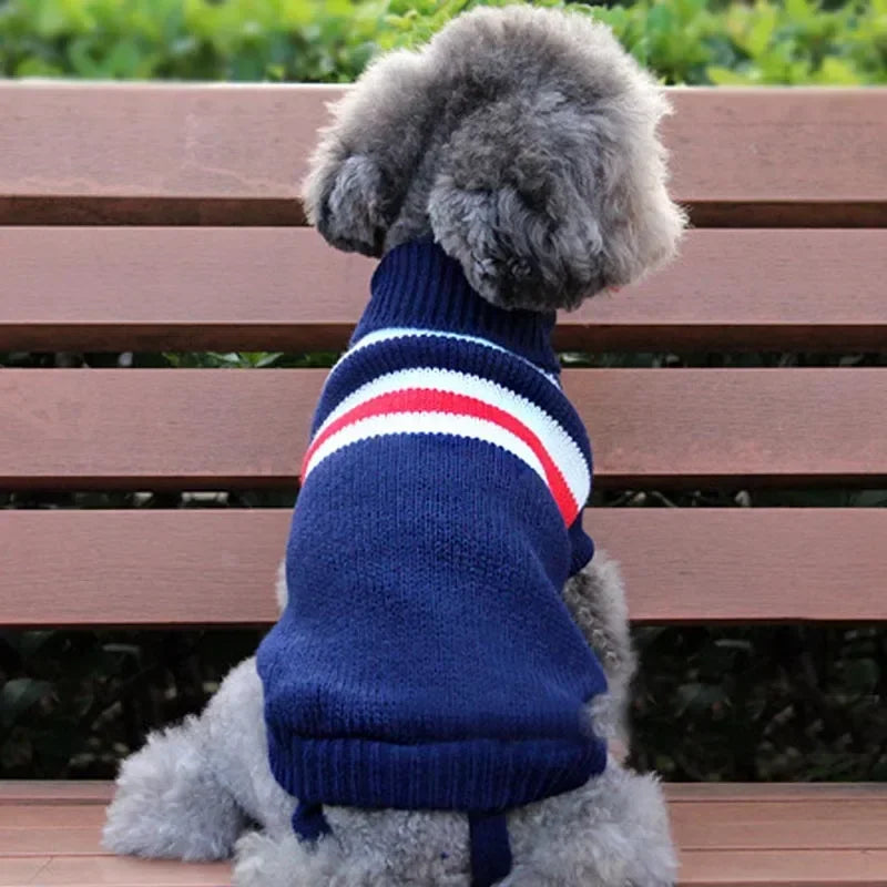 Dog Stripes Sweaters Winter Knitting Pet Sweater for Medium Large Dogs Christmas Elk Big Dog Clothes Labrador Pullovers Costume