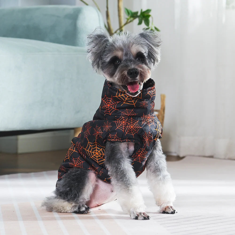 Winter Dog Clothes Halloween Pets Coat Cute Pumpkin Print Puppy Jacket Festival Puppy Gift Party Pet Schnauze Chihuahua Costume