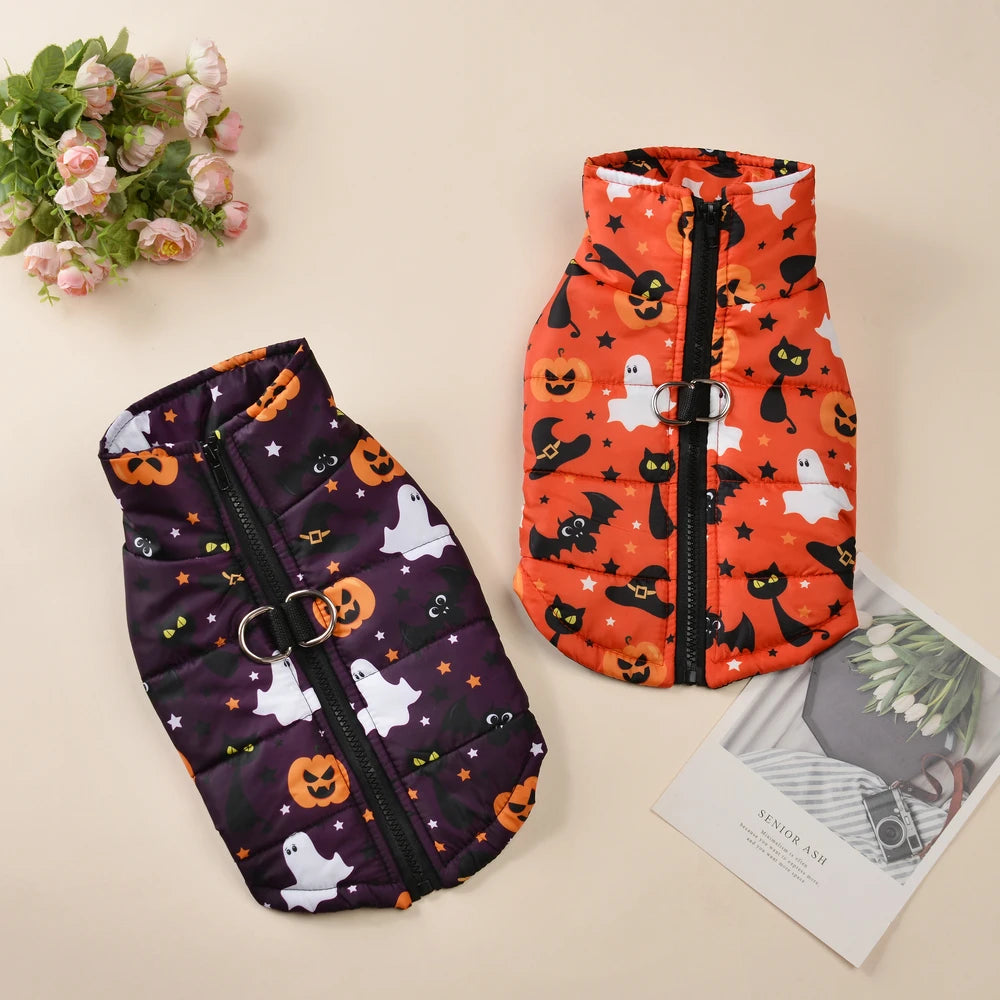 Winter Dog Clothes Halloween Pets Coat Cute Pumpkin Print Puppy Jacket Festival Puppy Gift Party Pet Schnauze Chihuahua Costume