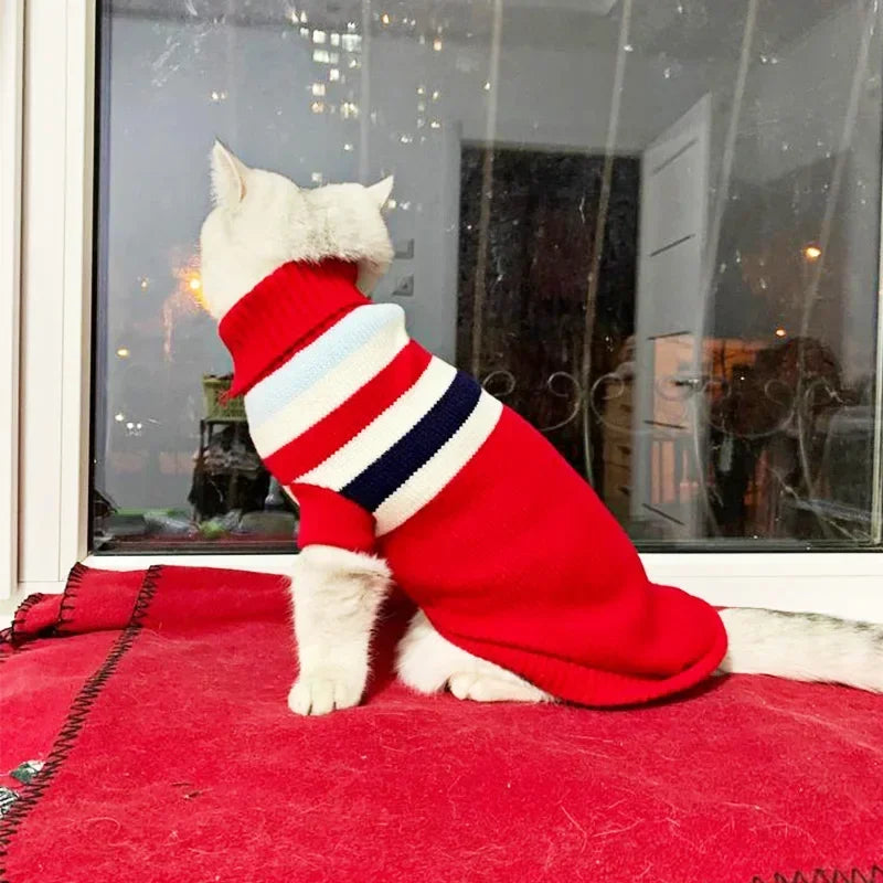 Dog Stripes Sweaters Winter Knitting Pet Sweater for Medium Large Dogs Christmas Elk Big Dog Clothes Labrador Pullovers Costume