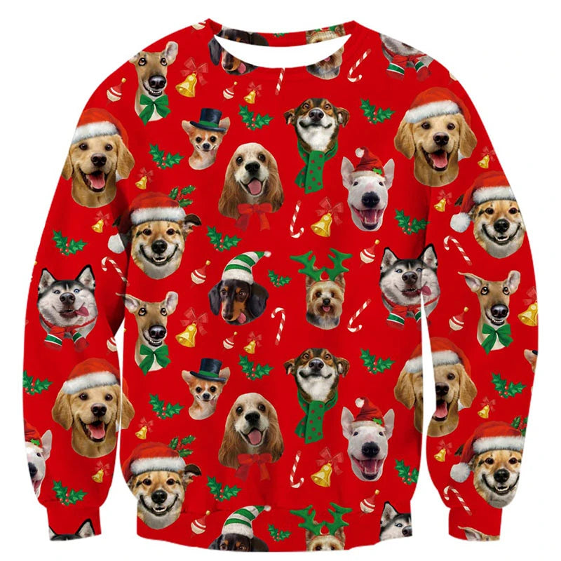 Pullovers Tops Funny Animal Goat Graphic Ugly Christmas Sweater Fashion Pet Cat Dog Sweatshirts For Women Clothes Xmas Boy Gift