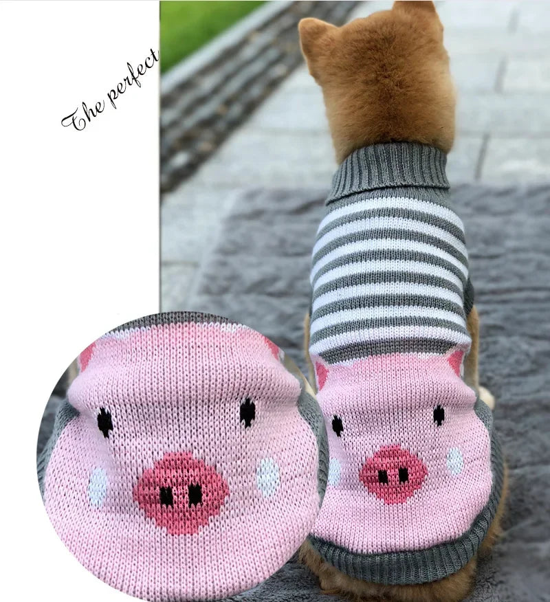 Dog Stripes Sweaters Winter Knitting Pet Sweater for Medium Large Dogs Christmas Elk Big Dog Clothes Labrador Pullovers Costume