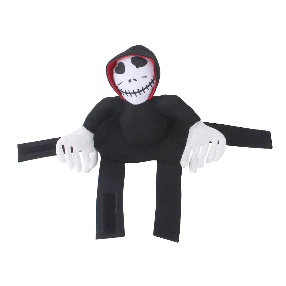 Halloween Death Rider Dog Costume Adjustable Skeleton Jumpsuit Riding Outfit Halloween Pets Cat Dog Spooky Cosplay Dress Up