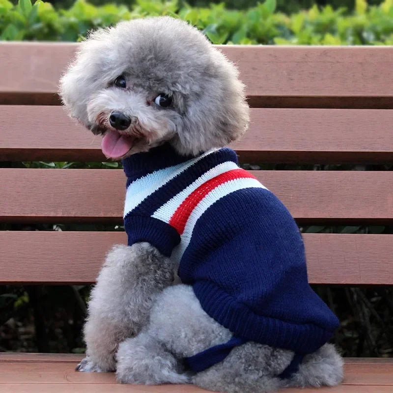 Dog Stripes Sweaters Winter Knitting Pet Sweater for Medium Large Dogs Christmas Elk Big Dog Clothes Labrador Pullovers Costume