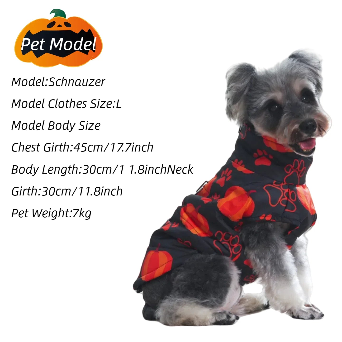 Winter Dog Clothes Halloween Pets Coat Cute Pumpkin Print Puppy Jacket Festival Puppy Gift Party Pet Schnauze Chihuahua Costume