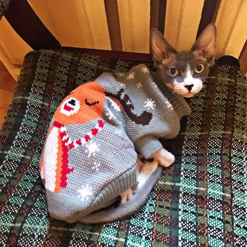 Dog Stripes Sweaters Winter Knitting Pet Sweater for Medium Large Dogs Christmas Elk Big Dog Clothes Labrador Pullovers Costume