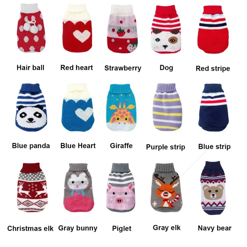 Dog Stripes Sweaters Winter Knitting Pet Sweater for Medium Large Dogs Christmas Elk Big Dog Clothes Labrador Pullovers Costume