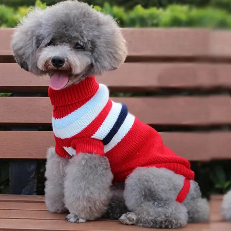 Dog Stripes Sweaters Winter Knitting Pet Sweater for Medium Large Dogs Christmas Elk Big Dog Clothes Labrador Pullovers Costume