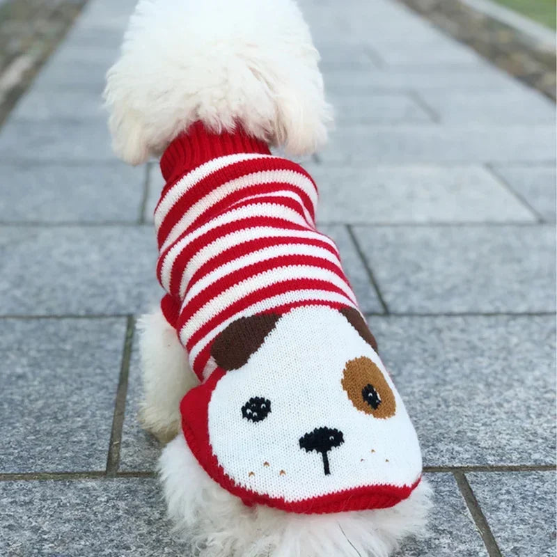 Dog Stripes Sweaters Winter Knitting Pet Sweater for Medium Large Dogs Christmas Elk Big Dog Clothes Labrador Pullovers Costume