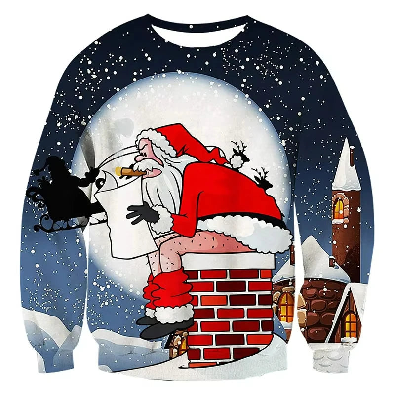 Pullovers Tops Funny Animal Goat Graphic Ugly Christmas Sweater Fashion Pet Cat Dog Sweatshirts For Women Clothes Xmas Boy Gift