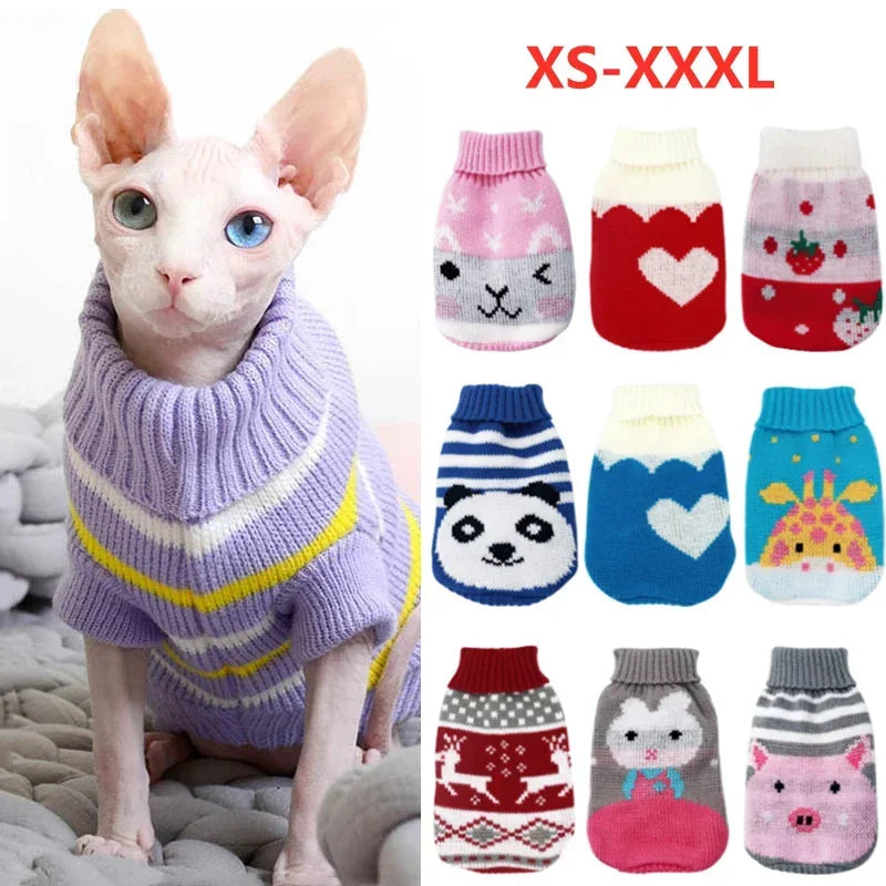 Dog Stripes Sweaters Winter Knitting Pet Sweater for Medium Large Dogs Christmas Elk Big Dog Clothes Labrador Pullovers Costume