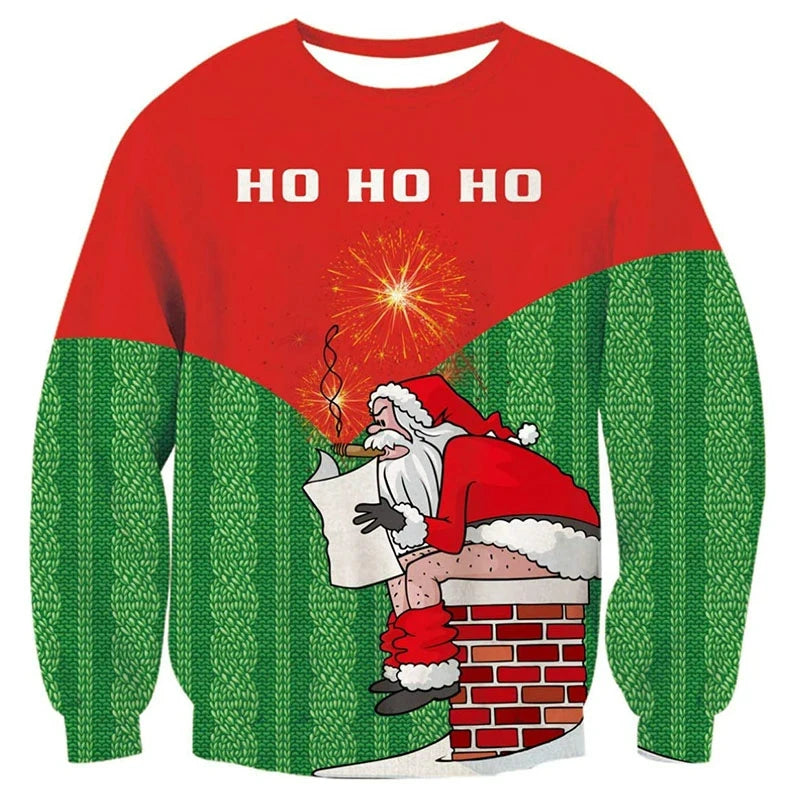 Pullovers Tops Funny Animal Goat Graphic Ugly Christmas Sweater Fashion Pet Cat Dog Sweatshirts For Women Clothes Xmas Boy Gift