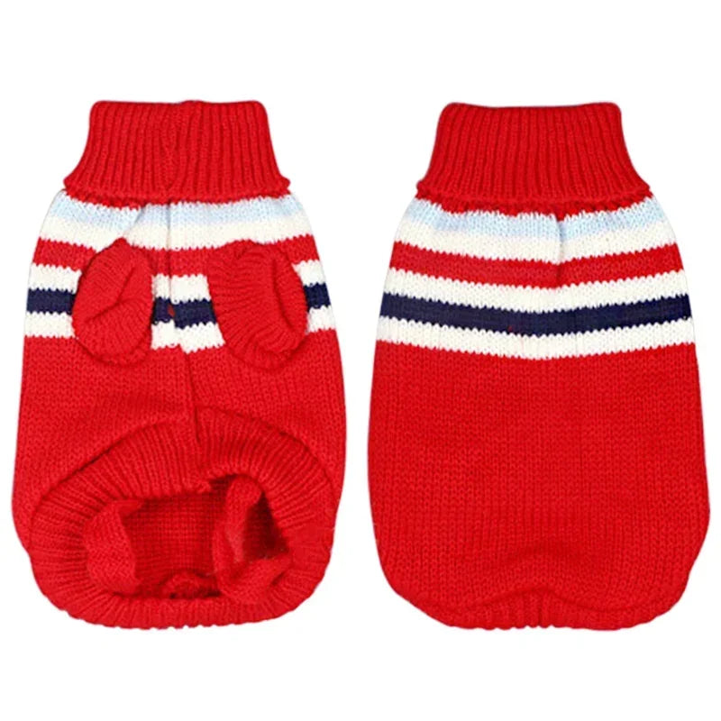 Dog Stripes Sweaters Winter Knitting Pet Sweater for Medium Large Dogs Christmas Elk Big Dog Clothes Labrador Pullovers Costume