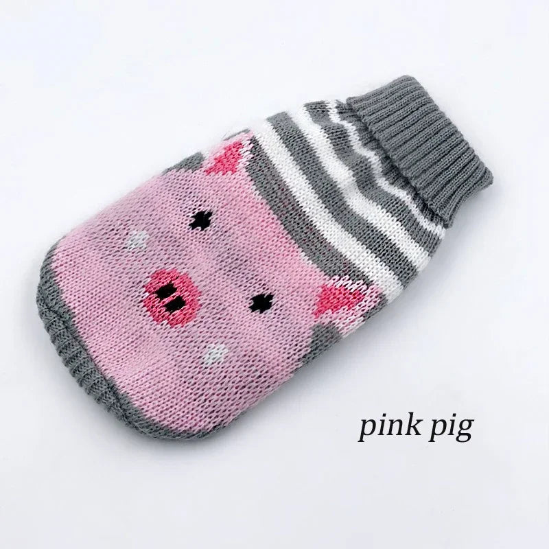 Dog Stripes Sweaters Winter Knitting Pet Sweater for Medium Large Dogs Christmas Elk Big Dog Clothes Labrador Pullovers Costume