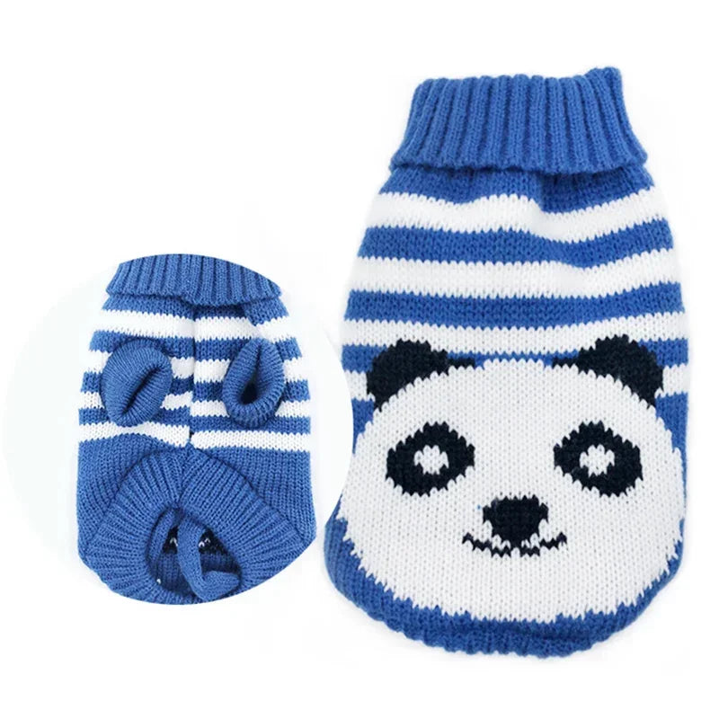 Dog Stripes Sweaters Winter Knitting Pet Sweater for Medium Large Dogs Christmas Elk Big Dog Clothes Labrador Pullovers Costume