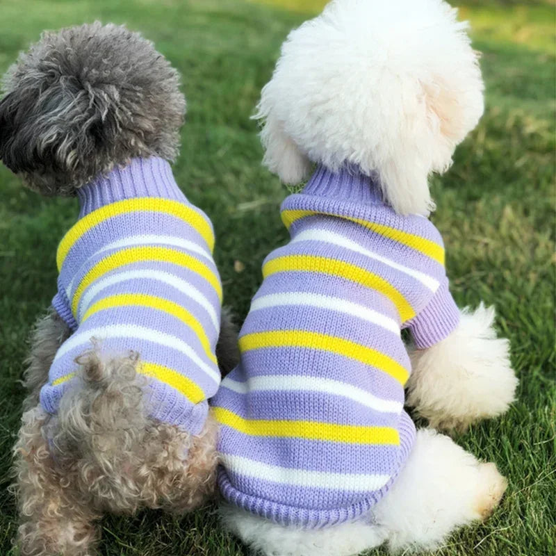 Dog Stripes Sweaters Winter Knitting Pet Sweater for Medium Large Dogs Christmas Elk Big Dog Clothes Labrador Pullovers Costume