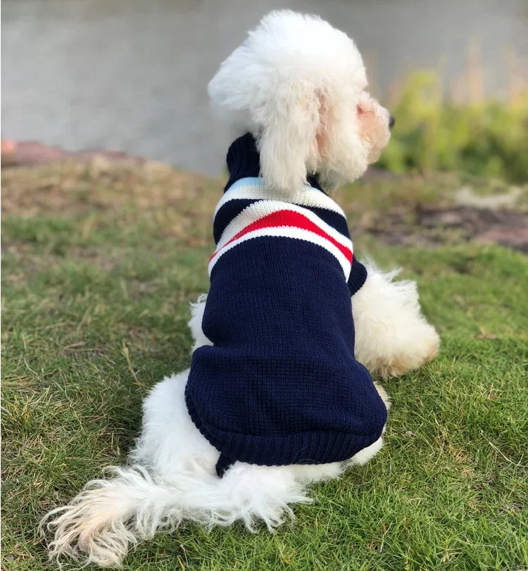 Dog Stripes Sweaters Winter Knitting Pet Sweater for Medium Large Dogs Christmas Elk Big Dog Clothes Labrador Pullovers Costume