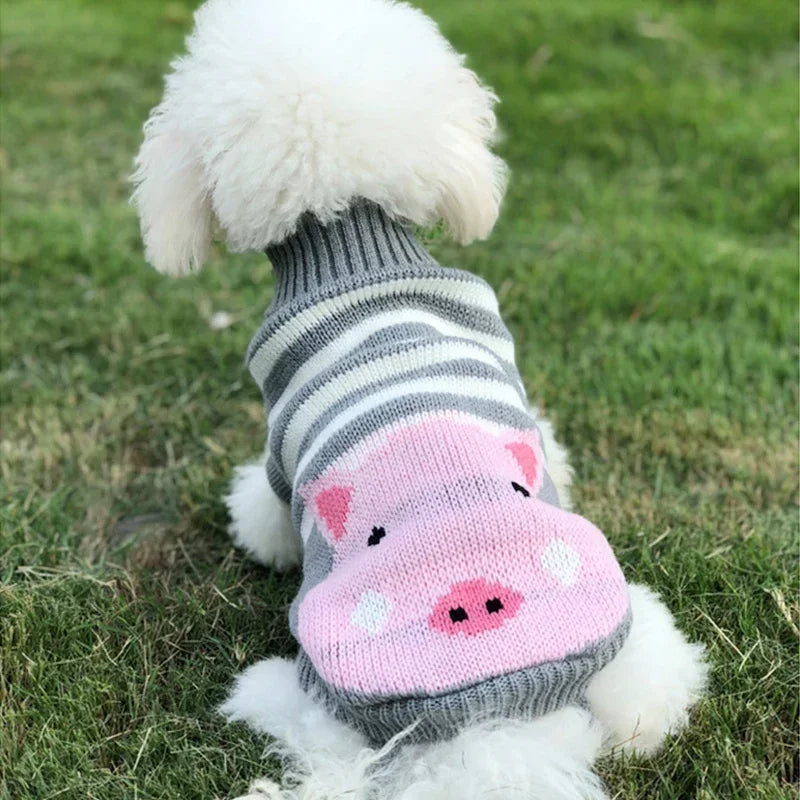 Dog Stripes Sweaters Winter Knitting Pet Sweater for Medium Large Dogs Christmas Elk Big Dog Clothes Labrador Pullovers Costume