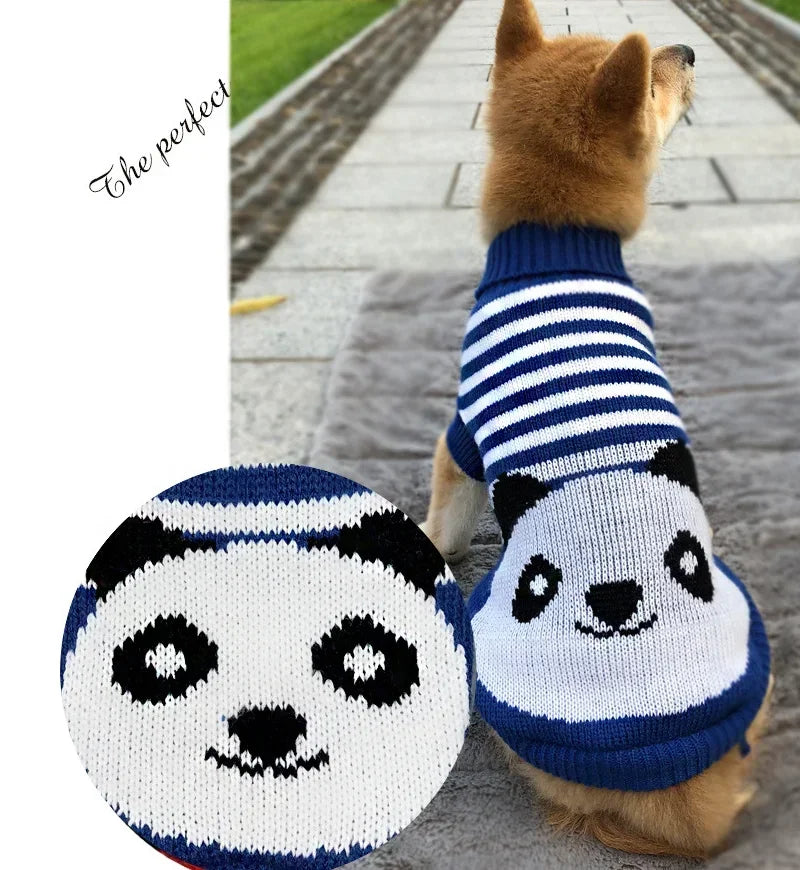 Dog Stripes Sweaters Winter Knitting Pet Sweater for Medium Large Dogs Christmas Elk Big Dog Clothes Labrador Pullovers Costume