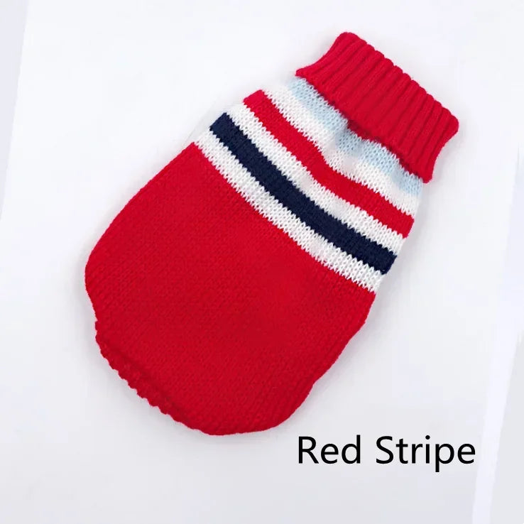 Dog Stripes Sweaters Winter Knitting Pet Sweater for Medium Large Dogs Christmas Elk Big Dog Clothes Labrador Pullovers Costume
