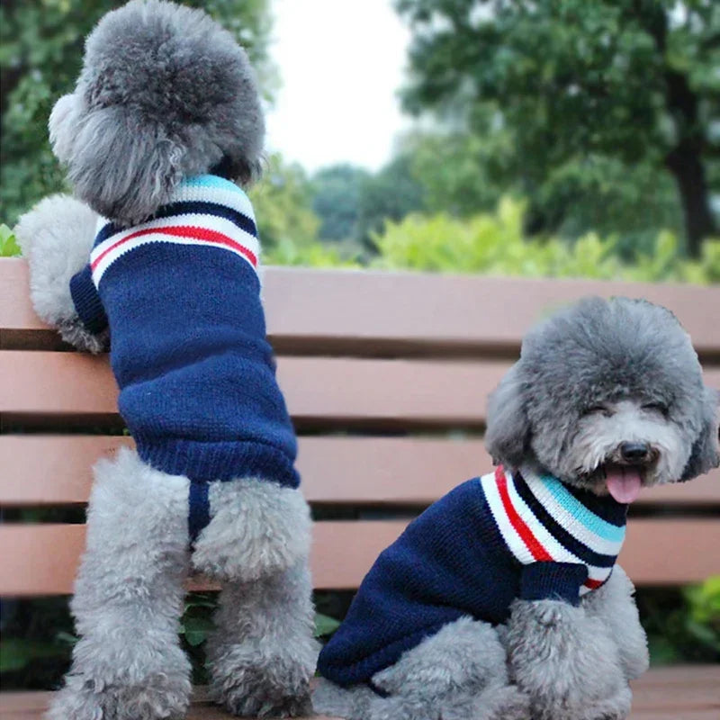 Dog Stripes Sweaters Winter Knitting Pet Sweater for Medium Large Dogs Christmas Elk Big Dog Clothes Labrador Pullovers Costume