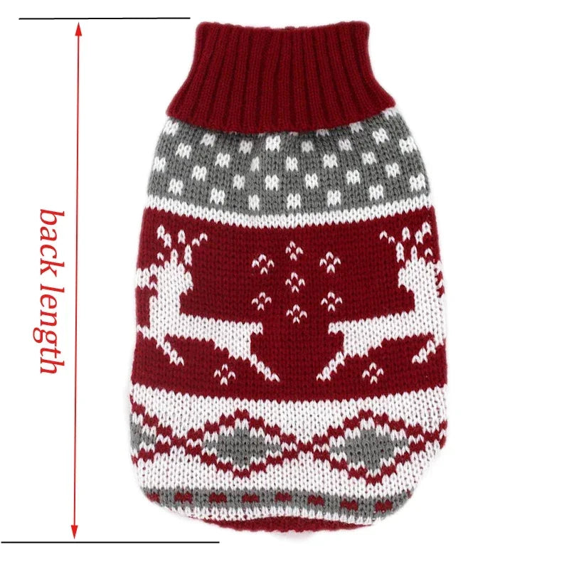 Dog Stripes Sweaters Winter Knitting Pet Sweater for Medium Large Dogs Christmas Elk Big Dog Clothes Labrador Pullovers Costume