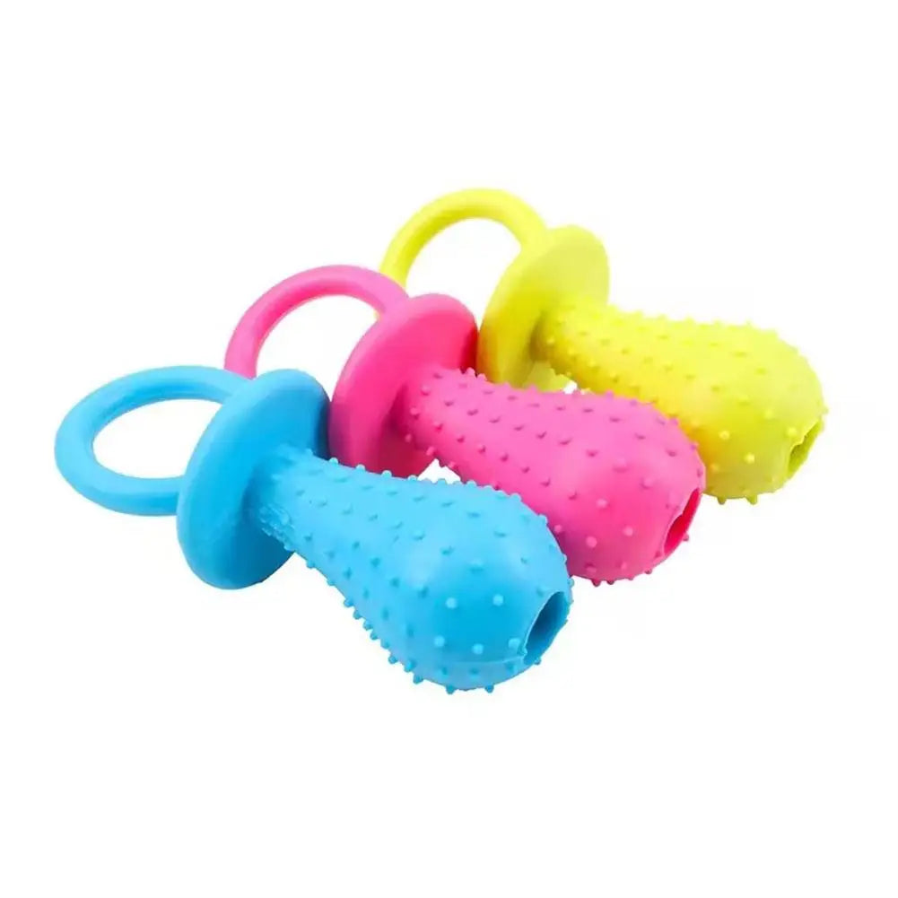 Pet Rubber Pacifier Dog Toy Interactive Rubber Soother Pet Dog Cat Puppy Elasticity Teeth Dog Chew Toys Tooth Cleaning Toy