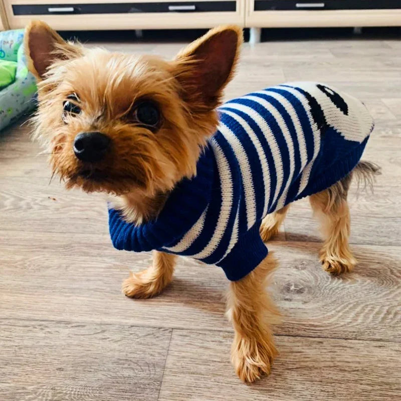 Dog Stripes Sweaters Winter Knitting Pet Sweater for Medium Large Dogs Christmas Elk Big Dog Clothes Labrador Pullovers Costume