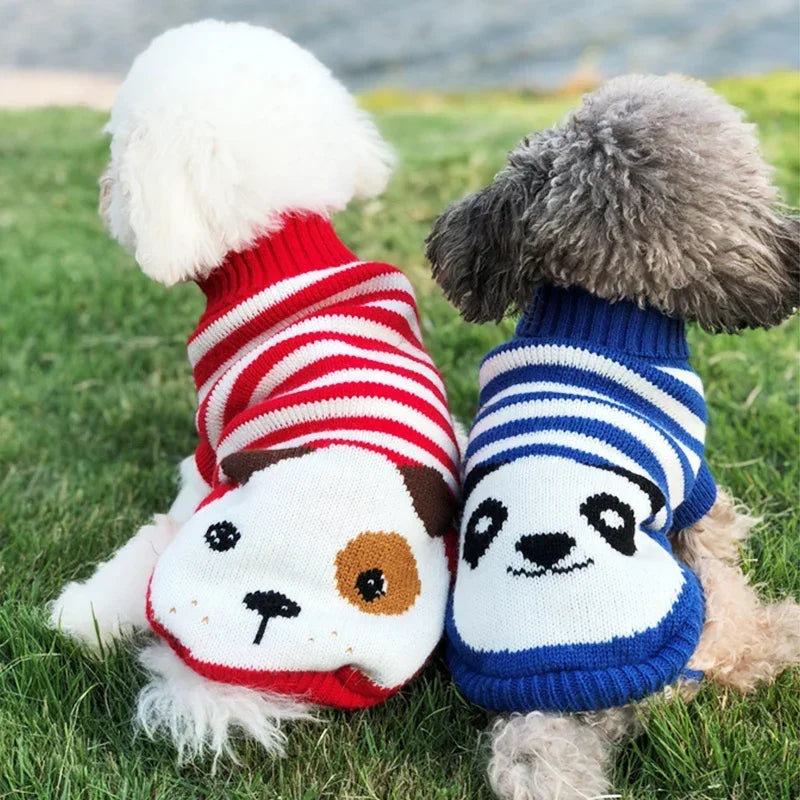 Dog Stripes Sweaters Winter Knitting Pet Sweater for Medium Large Dogs Christmas Elk Big Dog Clothes Labrador Pullovers Costume