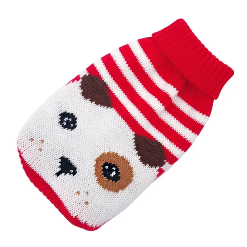 Dog Stripes Sweaters Winter Knitting Pet Sweater for Medium Large Dogs Christmas Elk Big Dog Clothes Labrador Pullovers Costume