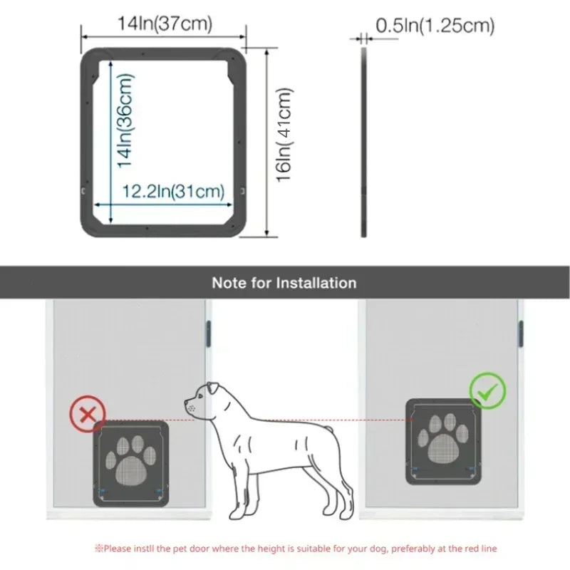 Pet Door for Dogs Cats - Auto Lock, Weatherproof, Easy Install for Wall/Door, Quiet, Durable PVC, Fits Small to Large Pets