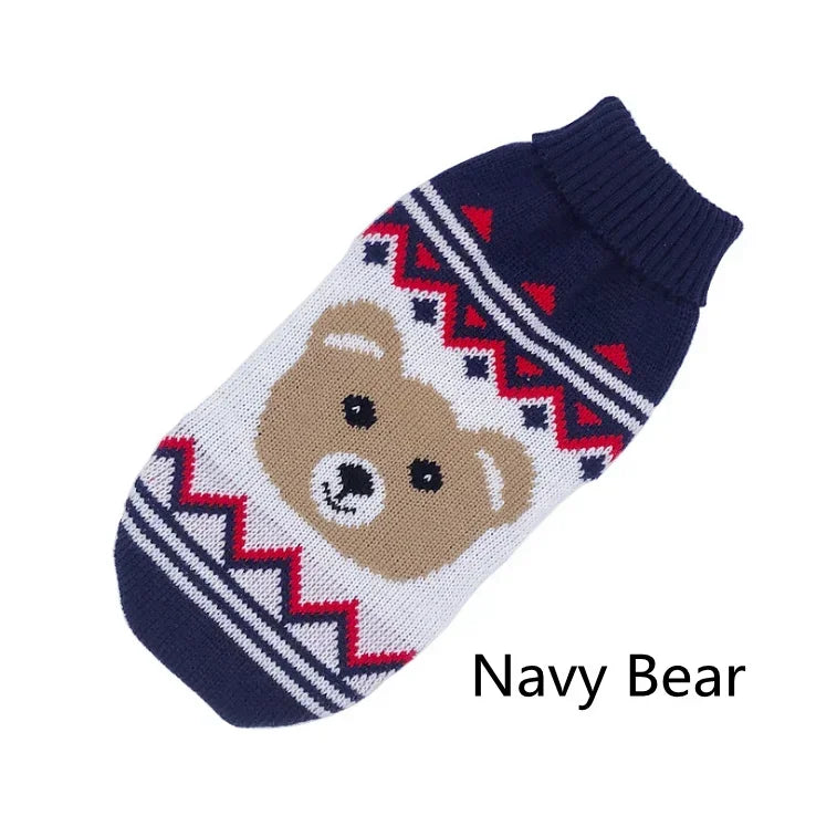 Dog Stripes Sweaters Winter Knitting Pet Sweater for Medium Large Dogs Christmas Elk Big Dog Clothes Labrador Pullovers Costume