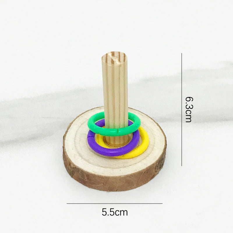 Parrot Bite Chewing Toy Bird Training Toy Pet Bird Swing Ball Standing Toy Wooden Interactive Parrot Ring Toys Pet Supplies