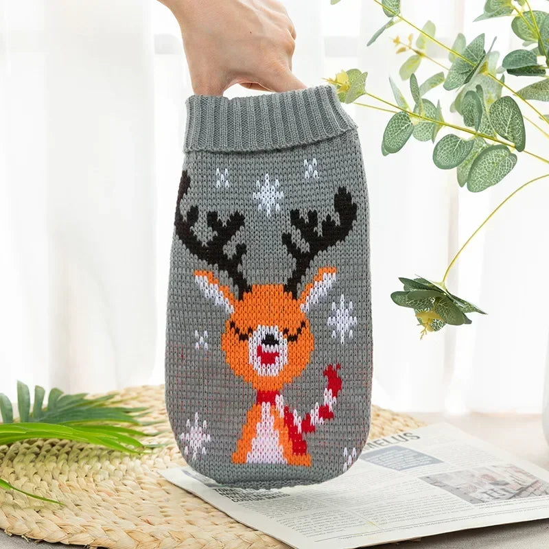 Pet Clothes for Small Medium Dogs Christmas Knitte Dog Sweater Winter Warm Cat Sweater Corgi Teddy Coat Pet New Year Supplies