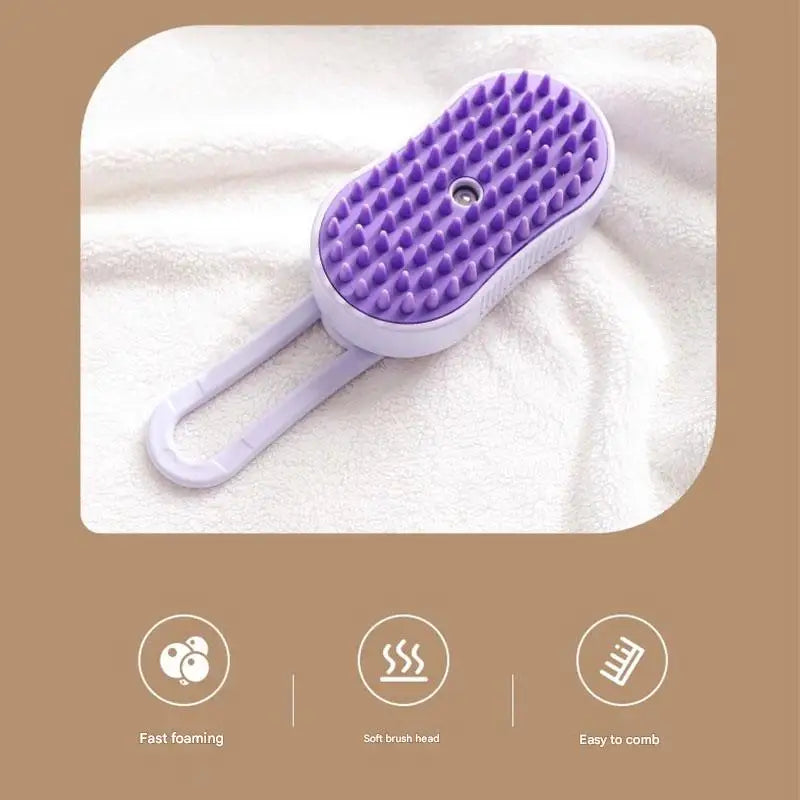 Steam brush for cats, steam brush for dogs 2025 new pet steam grooming comb, grooming brush, gentle combing, reduce flyaway hair
