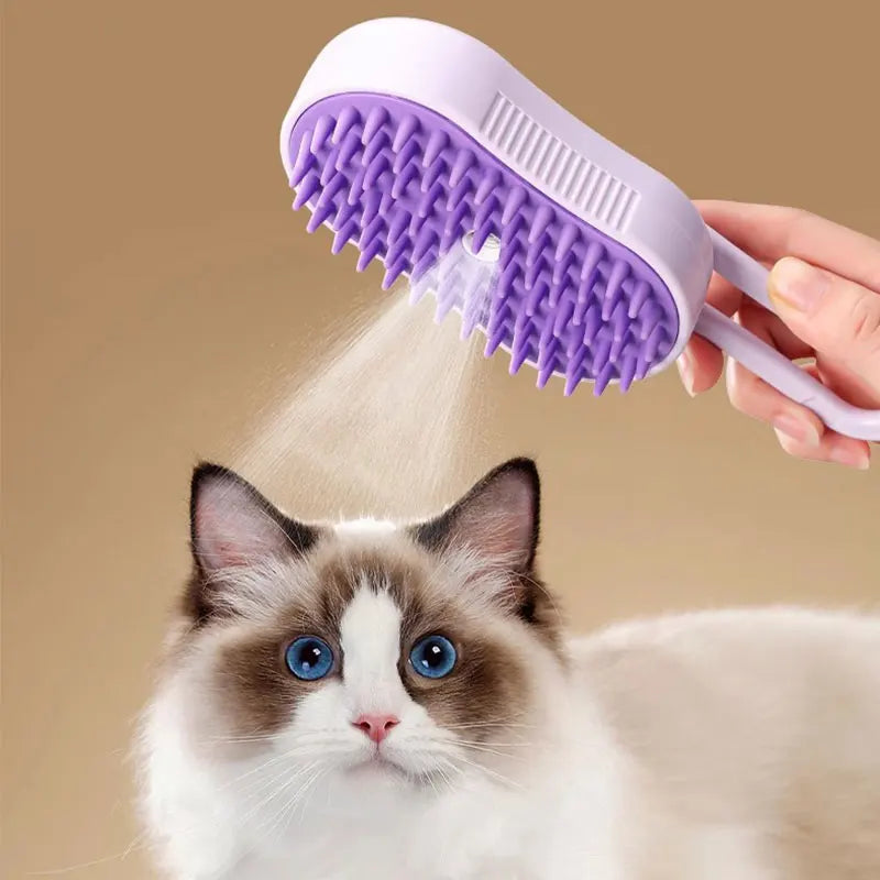 Steam brush for cats, steam brush for dogs 2025 new pet steam grooming comb, grooming brush, gentle combing, reduce flyaway hair
