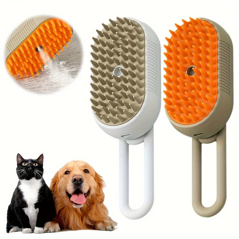 Steam brush for cats, steam brush for dogs 2025 new pet steam grooming comb, grooming brush, gentle combing, reduce flyaway hair