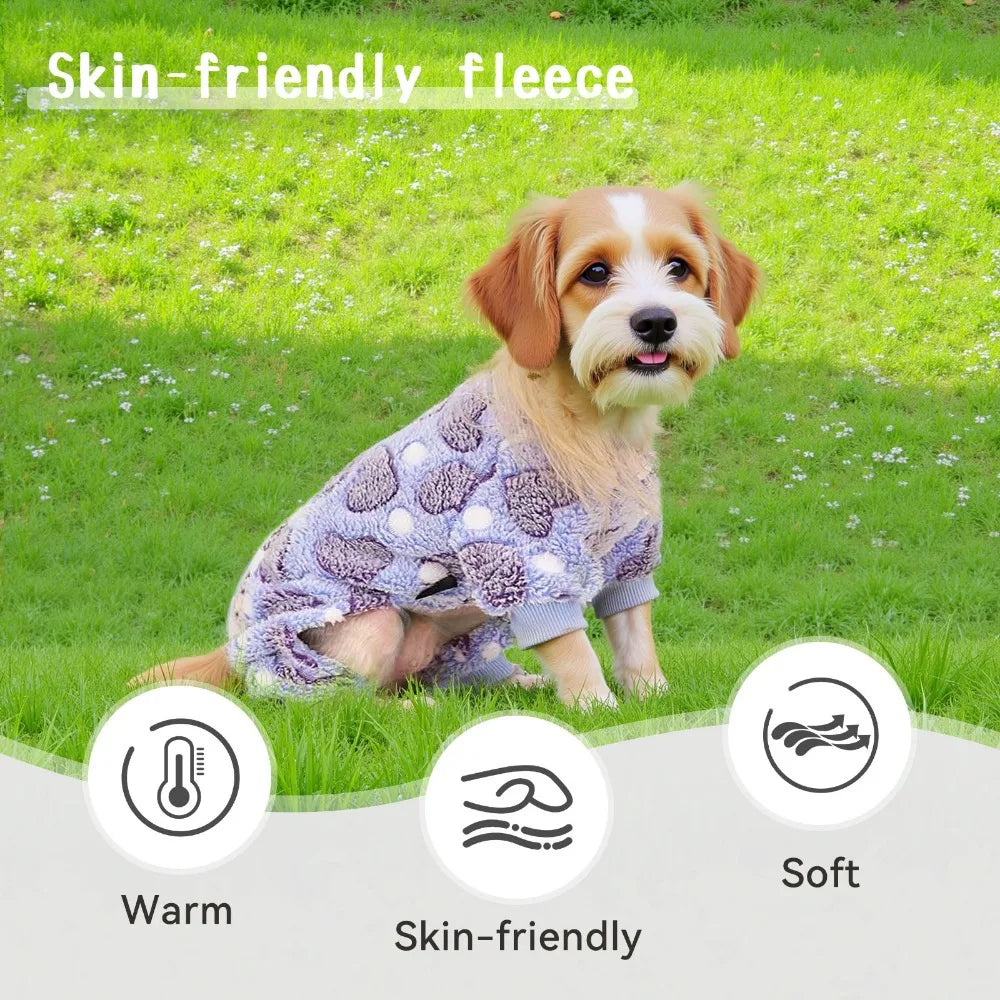 Dog Pajamas Soft Breathable Cozy Pet Jumpsuit Keeps Pets Warm & Comfortable