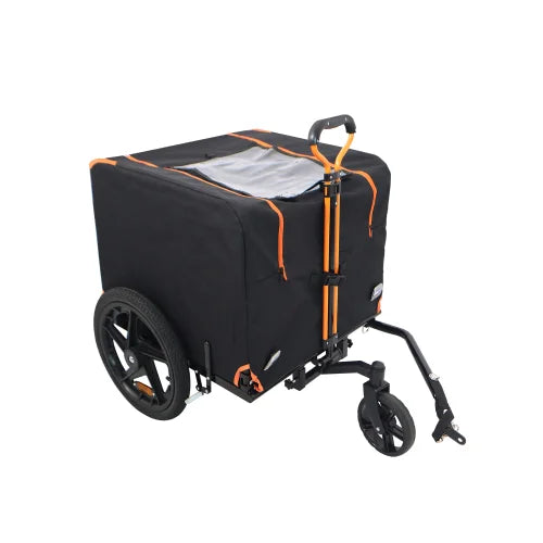 Orange and Black Foldable Pet Jogging Stroller Dog Carriers Bicycle Trailer for Small Pets FCJ Cat Bike Trailer