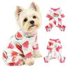 Dog Jumpsuit Cute Fruit Puppy Pajamas Warm Pets Onesie with Feet Outfit