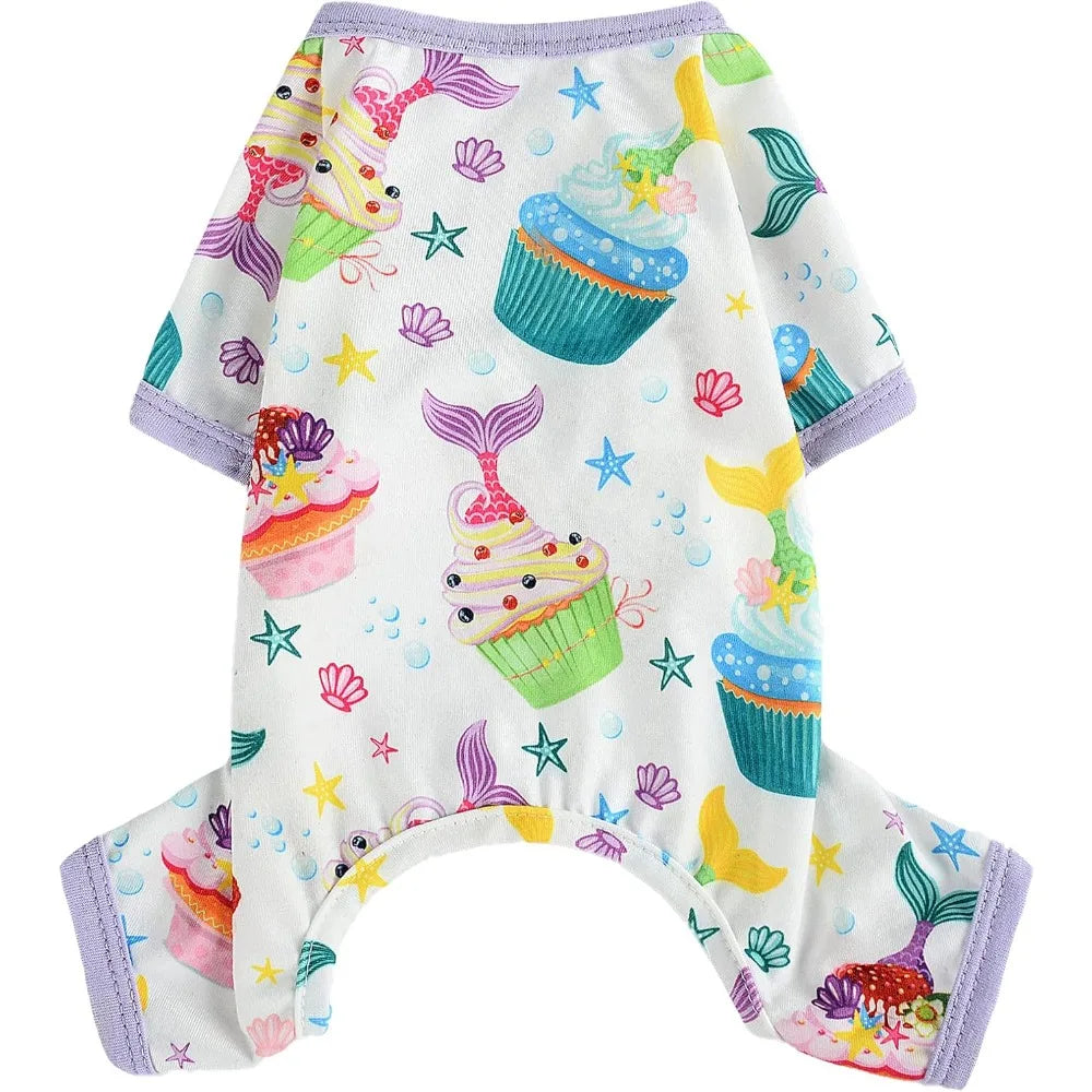 Dog Jumpsuit Cute Fruit Puppy Pajamas Warm Pets Onesie with Feet Outfit