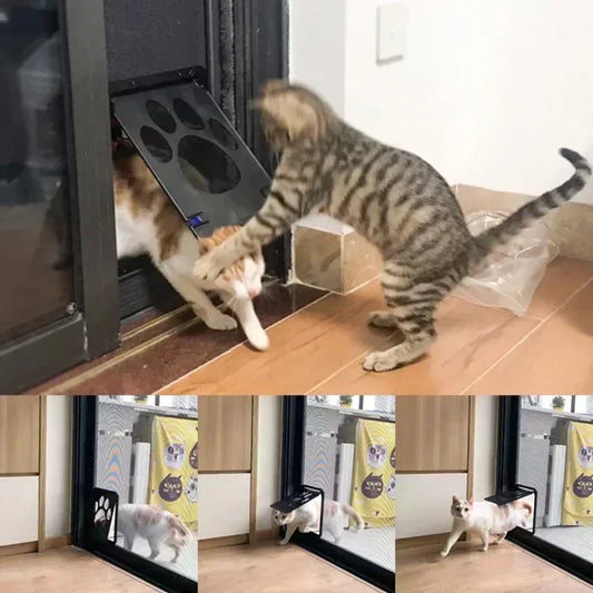 Pet Door for Dogs Cats - Auto Lock, Weatherproof, Easy Install for Wall/Door, Quiet, Durable PVC, Fits Small to Large Pets