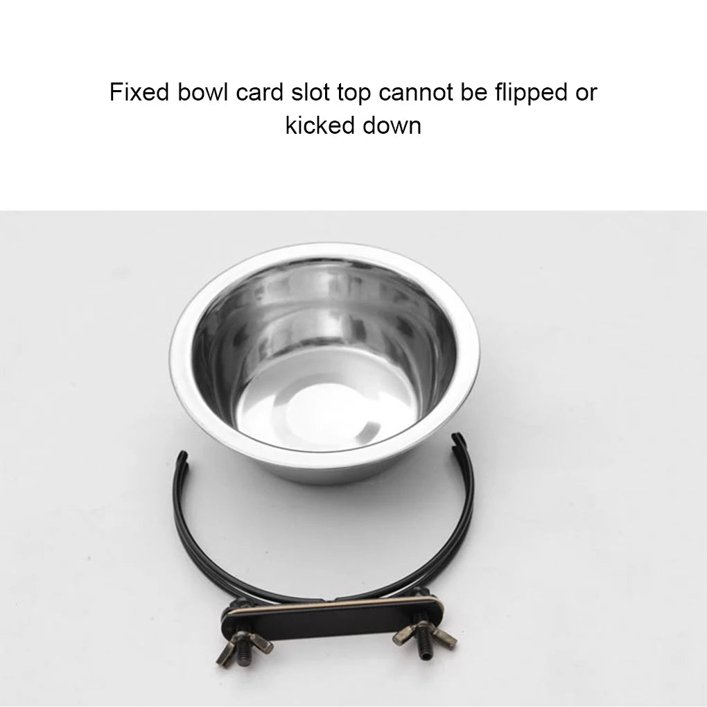 Silver Convenient Stainless Steel Hanging Pet Bowl For Easy Feeding Stainless Steel Is Sturdy 17CM