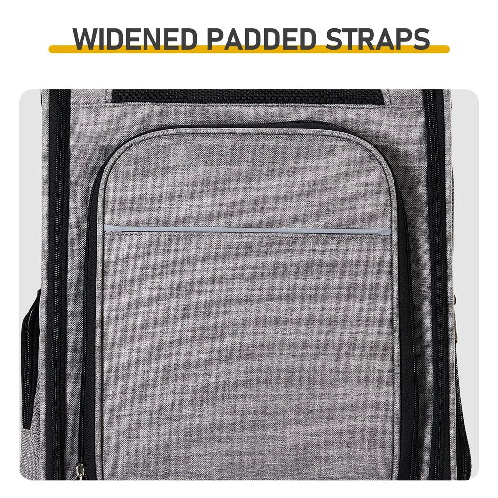 Pet Carrier Backpack, Expandable Cat Dog Carrier with Front & Back Extension, Breathable Mesh Travel Backpack for Small Dogs Cat