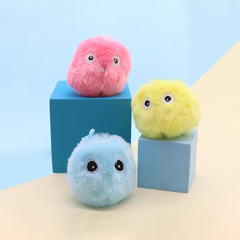 Smart Cat Toys Interactive Ball Plush Electric Catnip Training Toy Kitten Touch Sounding Pet Product Squeak Toy Ball Cat Play